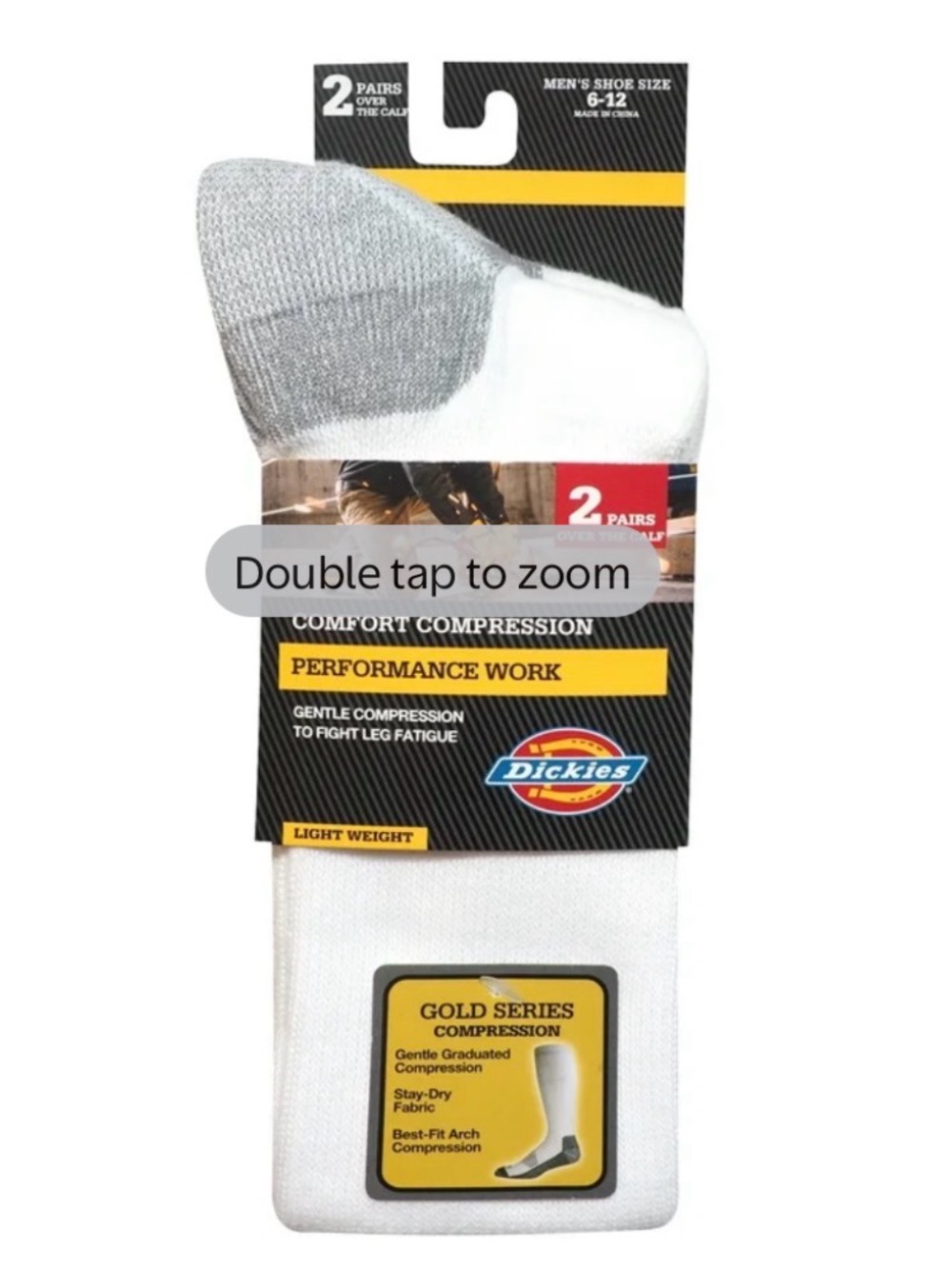 NWT Men’s Dickies Comfort Compression Performance Work Socks Pack of 2